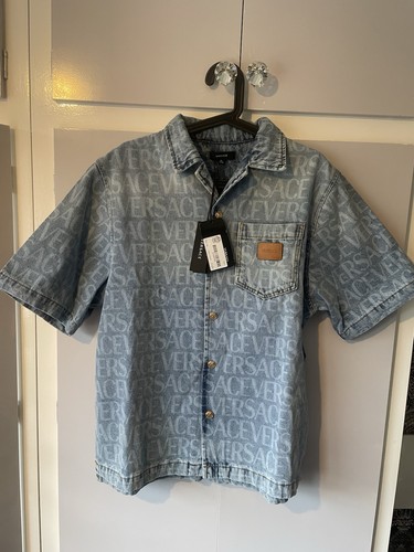 Versace logo denim short - denim,