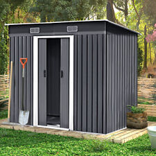 6x4ft 8x4ft Utility Tool Shed Metal Storage Unit Garden Sheds with Door & Vents