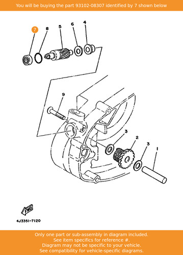 Yamaha oil seal - oil, 93102-08307