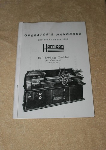 Harrison inch lathe manual - 12,