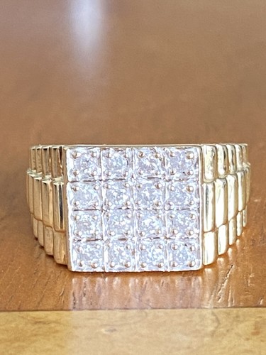 Gents 9ct gold diamond - 9ct, &