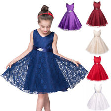 Flower Girls Lace Princess Dress Birthday Wedding Pageant Party Formal Dresses