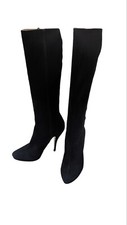 Pura Lopez Womens Platform Stiletto Knee High Boots Black Suede Size 38.5