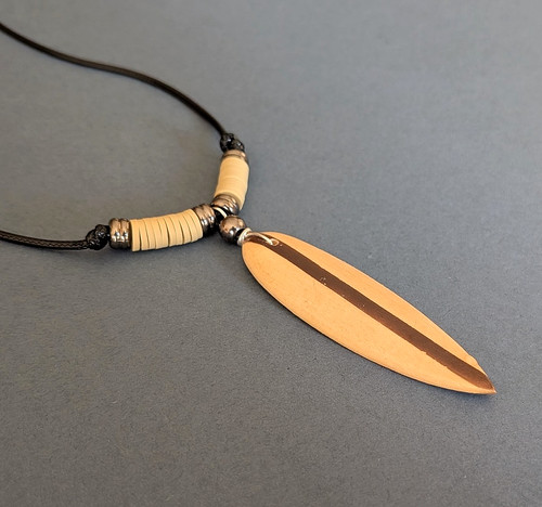 Mens boys surfer necklace wood - boys,