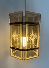 Vintage Etched 5 Panel Glass &