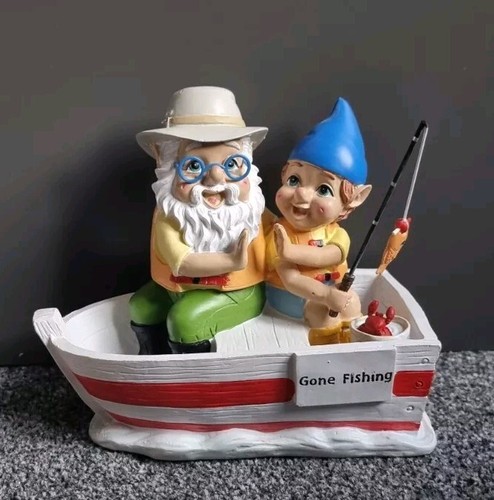 Mini fishing boat gnome - ,