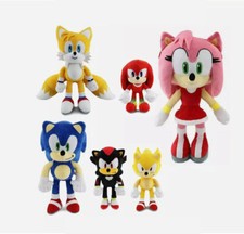 30CM Sonic the Hedgehog Plush Tails Knuckles Cute Xmas Gift Soft Toy for Kids