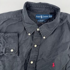 Ralph Lauren Blake Men's XXL Black Silk Linen Button Down Shirt