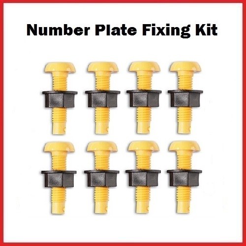 Yellow plastic number plate - plastic,