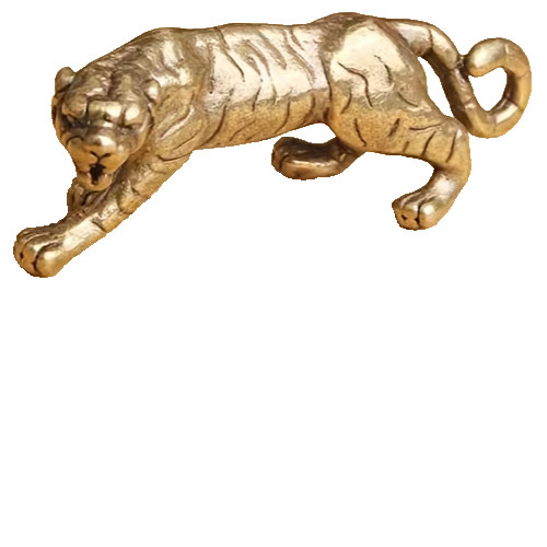 Tiger small ornament brass - small,