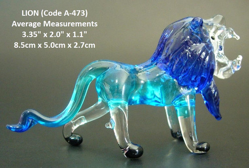 Turquoise glass lion beautiful - glass,