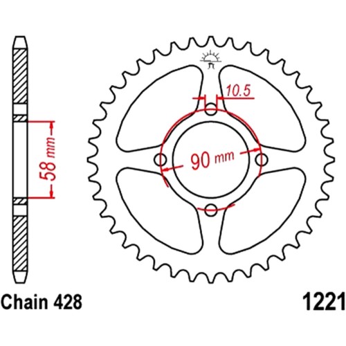Sprockets 45z steel 428 - 45z,