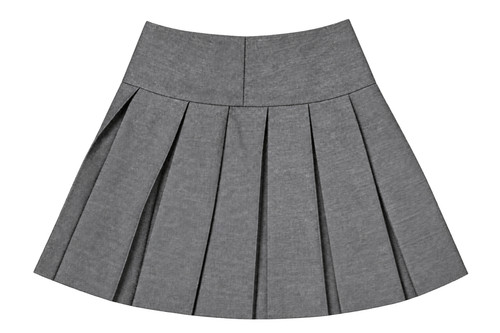 Charcoal grey pleated line - grey, a-line