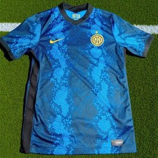 INTER MILAN NIKE TRAINING SHIRT BOYS SIZE 11-12 YEARS -RARE RETRO FOOTBALL SHIRT