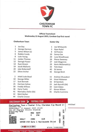 2025 cheltenham town v - cheltenham,