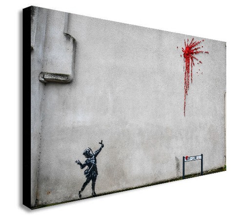 Banksy valentine canvas - -,