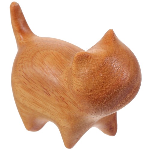 Carved wooden cat - wooden, statue