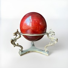 Vintage Red Wooden Orb on