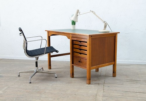 Mid century oak desk - mid,