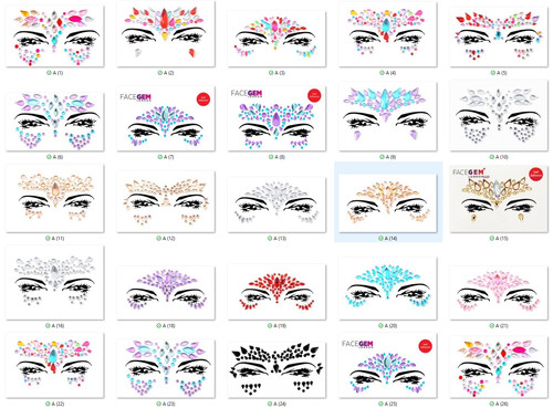Pcs face gems adhesive - pcs,