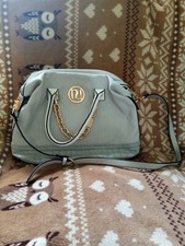 River island grey shoulder bag with chain detail and detachable strap 