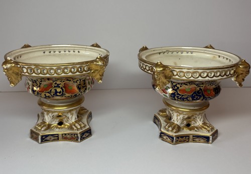 Antique pair 19thc crown derby - pair,