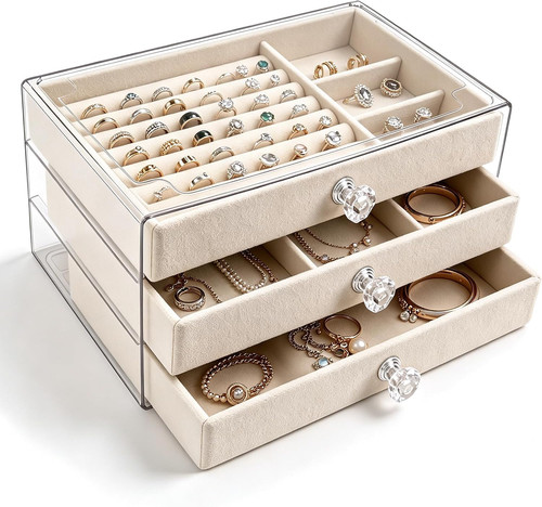 Tier velvet jewellery box - 3,