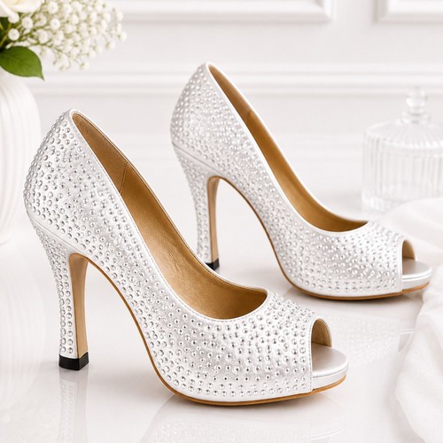 Woman satin bridal shoe - bridal, 4"