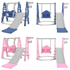 3in1 Kids Slide and Swing Set Outdoor Indoor Children Garden Climber Basket Ball
