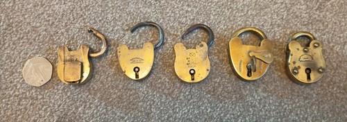 Antique brass padlocks job - brass,