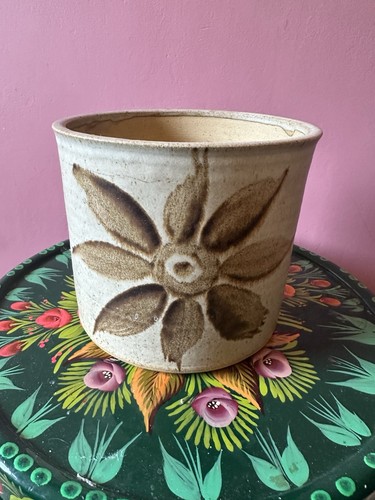 Vintage stoneware plant pot - vintage,