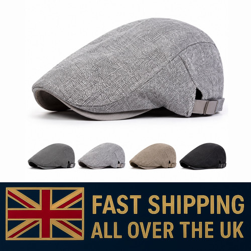 Men flat cap washed newsboy - men,