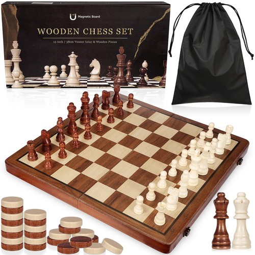 Wooden chess and - 1,