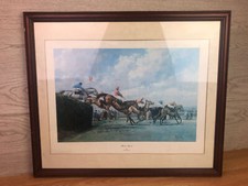 "Bechers Brook" By Alan Fearnley Framed Print Signed By John Oaksey 