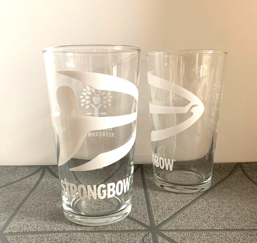 Strongbow cider pint glasses - strongbow,