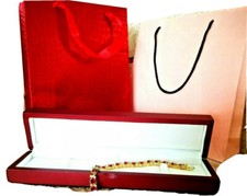 Yellow gold finish red ruby