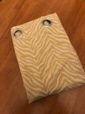 66" x 54" RING TOP LINED ZEBRA PRINT ANTIQUE GOLD EYELET  PAIR OF CURTAINS