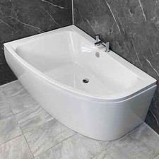Cora Offset Corner Bath Left or Right Hand 1500mm x 1000mm White Finish Acrylic