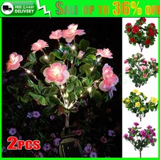 2 Pack Solar Powered Lights 42 LED Outdoor Garden Lights with Waterproof Flowers