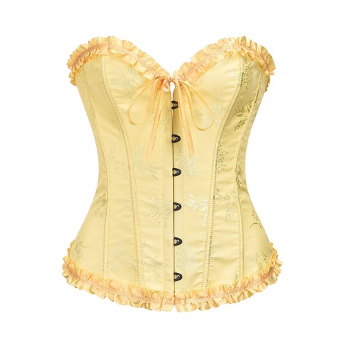 Jacquard ruffle trim boned - ruffle,