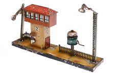 AC4487: Vintage Kibri 0 Gauge Signal Box on Platform with Main Signal