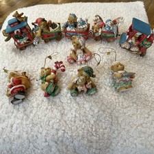 Cherished Teddies Express Train Set Plus Other Christmas Ornaments Vintage