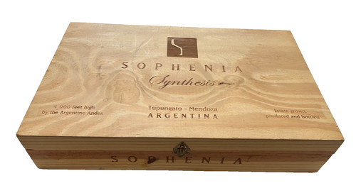 Large wood wine bottle box - large,