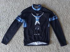 Bianchi Cycling Jersey Long Sleeves Fleece Lined Black Icon Mens Size Medium