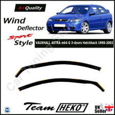 VAUXHALL ASTRA mk4 G 3-door Hatchback 1998-2003 2pc Wind Deflectors HEKO Tinted