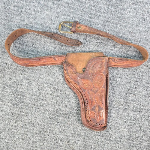 Vintage floral tooled - vintage, leather