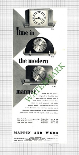 Mappin and webb clocks - mappin, advert