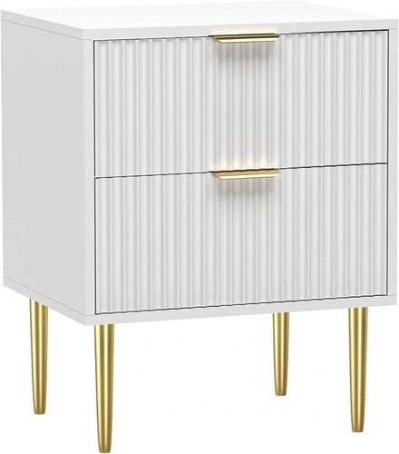 White bedside table drawer - white,