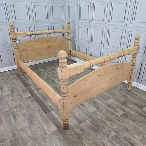 Antique double pine bed frame - antique,