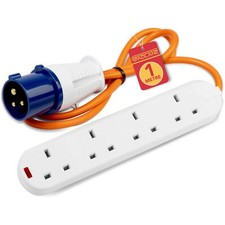GADLANE Camping Extension Lead Electric Hookup Power Cable Plug Caravan 1 Metre